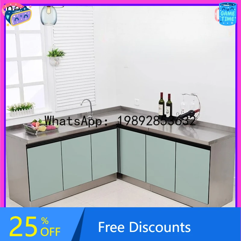 AB  Stainless Steel Kitchen Cabinet Kitchen Bo Cabinet Stove Top Overall Storage Sink Cabinet
