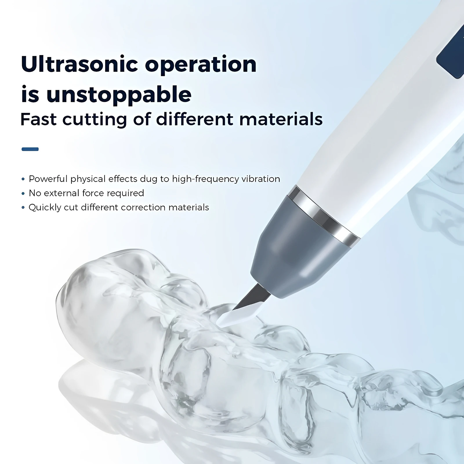 Dental Ultrasonic Braces Cutting Machine for Cutting PVC Plastic Leather Resin with 5 Blades