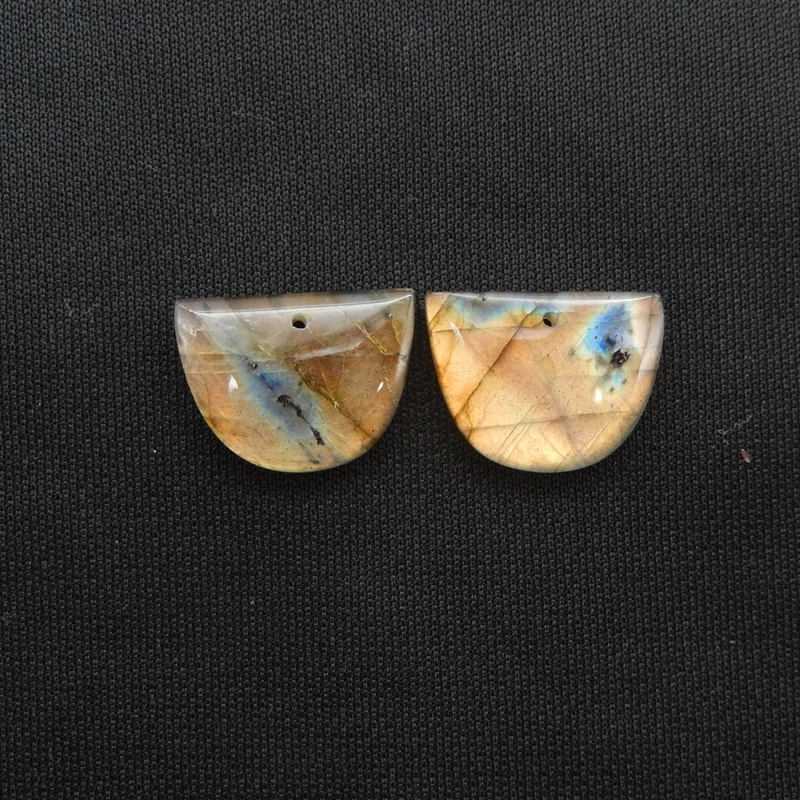 

Натуральный лабрадорит, серьги в форме полумесяца, пара полированных радужных драгоценных камней, ремесленное изготовление ювелирных изделий, 16x21x5 мм, 5,3 г