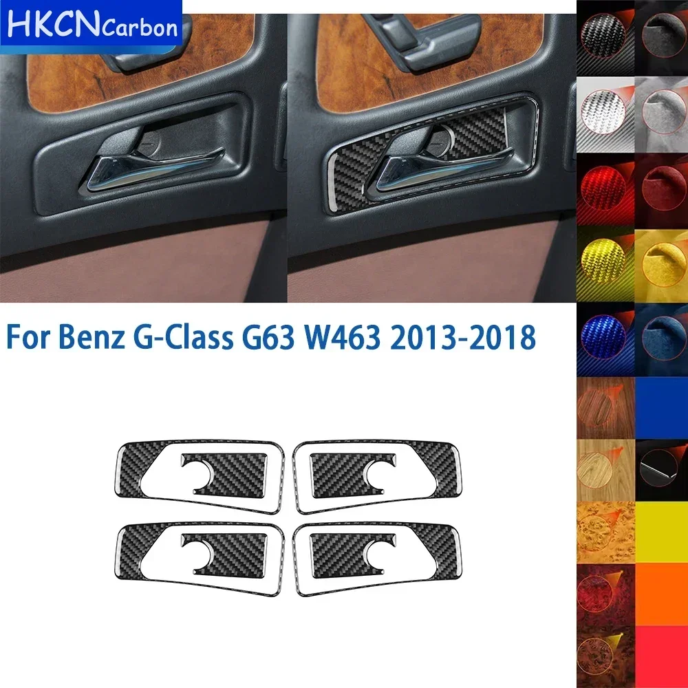 

For Benz G-Class G63 W463 2013-2018 Carbon Fiber Inner Door Bowl Panel Cover Set Car Interior Decoration Accessories Sticker