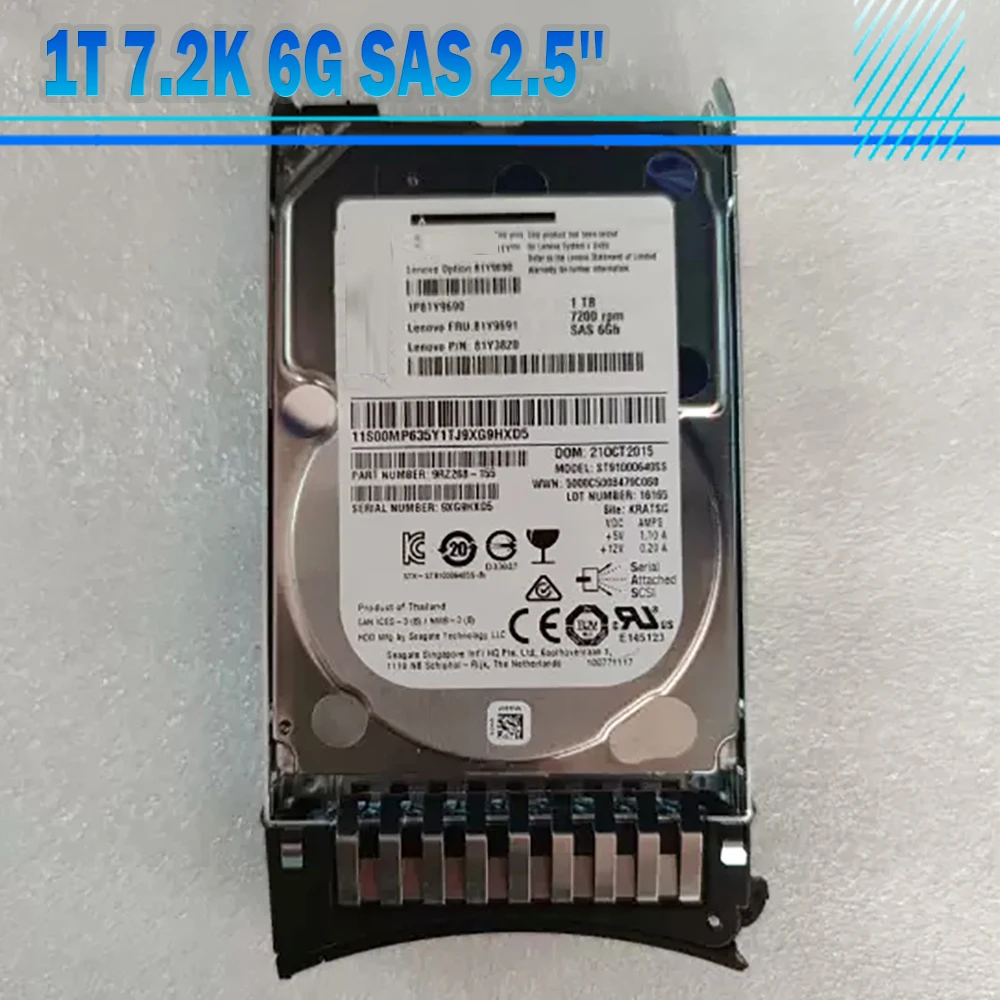 For IBM HDD 81Y9691 81Y9690 1T 7.2K 6G SAS 2.5'' 81Y3820 Hard Disk