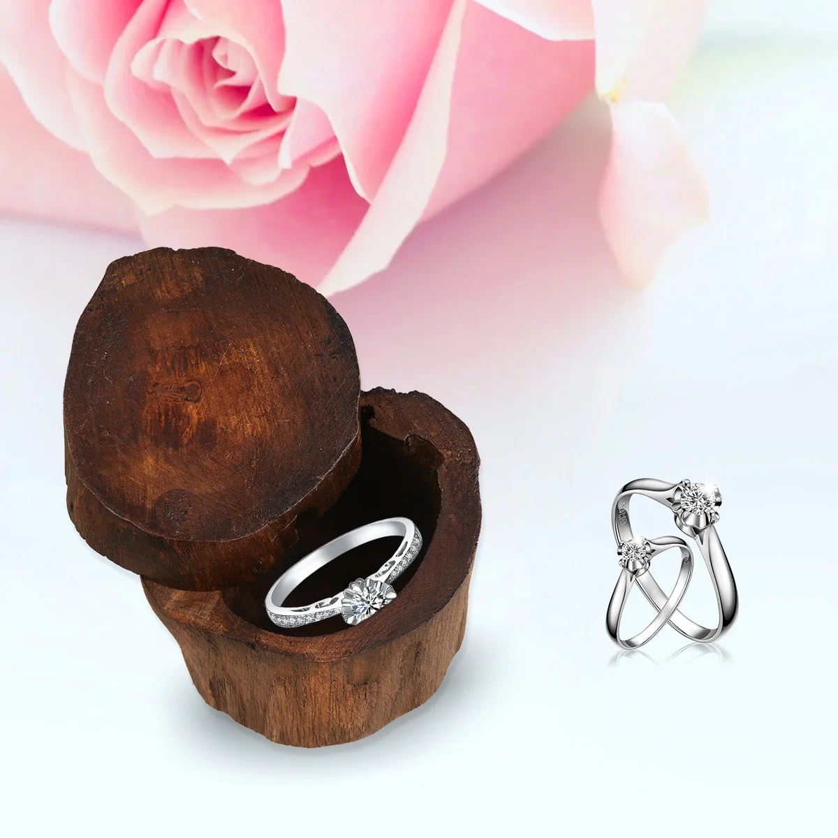 Chic Round Wood Jewelry Storage Box Retro Design Organizer for Bracelet Ring Earring Desktop Bedroom Dormitory Room Decorative