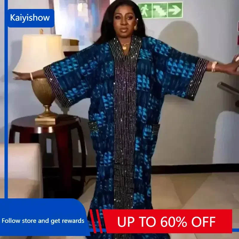 

African Dresses for Women Traditional Africa Clothing Dashiki Ankara Outfits Gown Abayas Robe Muslim Kaftan Maxi Long Dress 2024