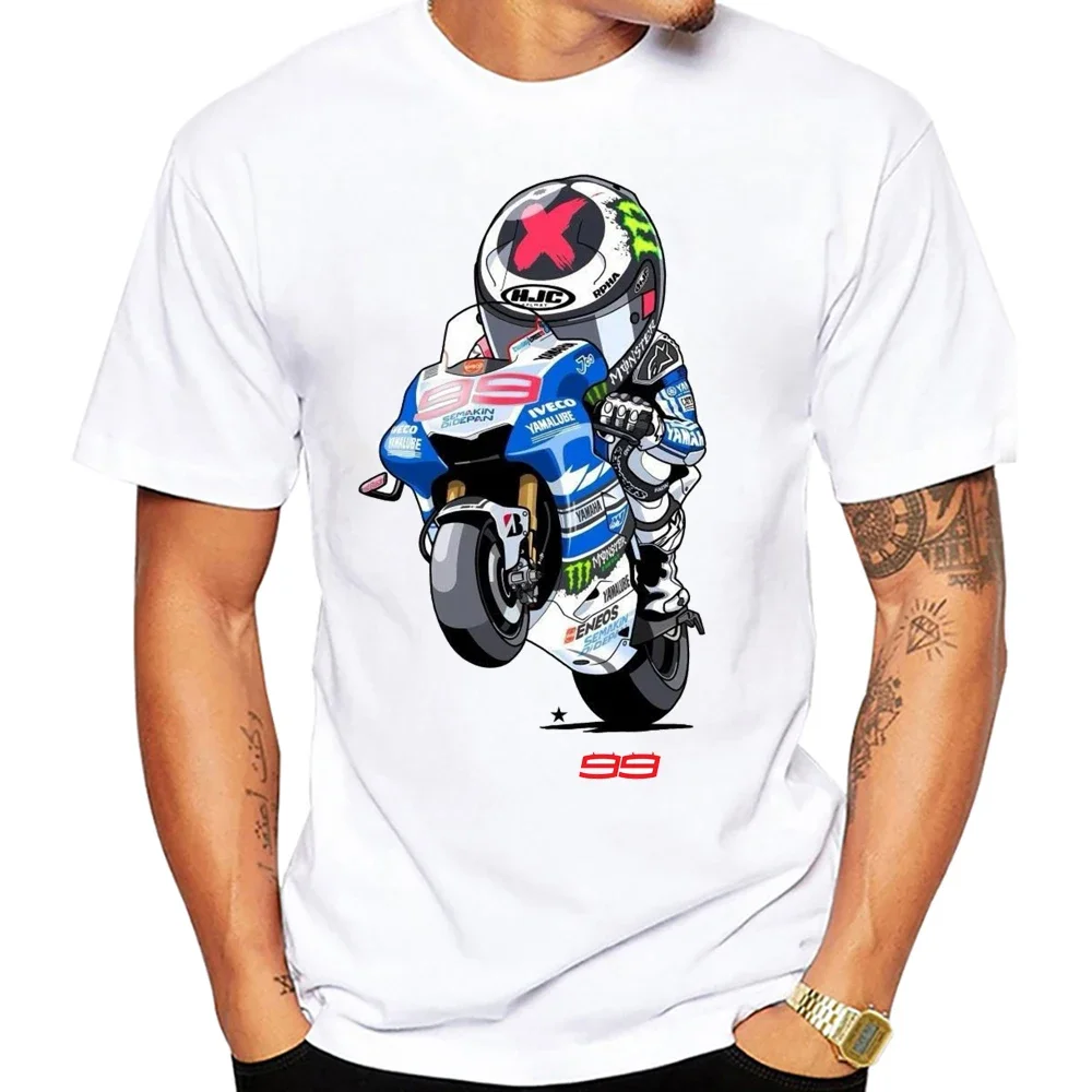 2025 top Jorge Lorenzo Number 99 Red GP Legend Riding T-Shirt Men Short Sleeve Hip Hop Casual Tops Mans Motorcycle Rider Tees