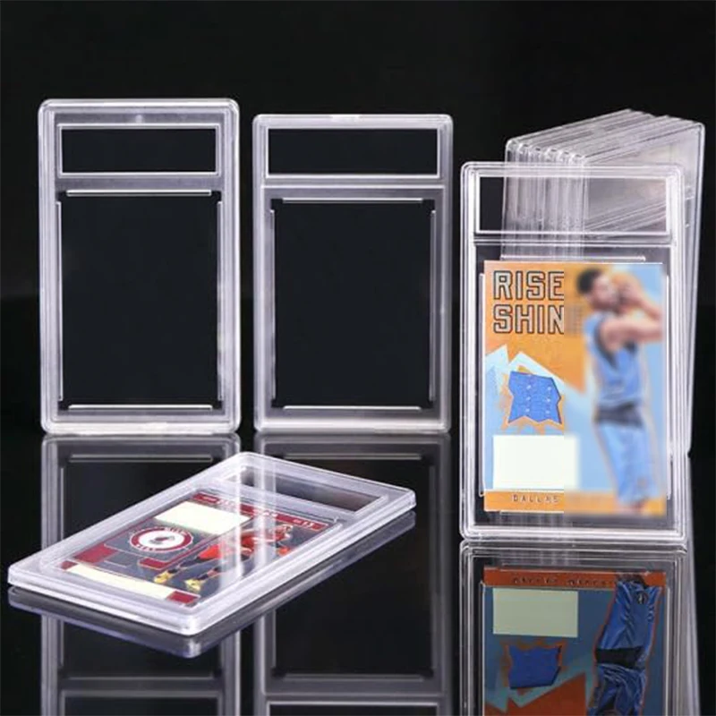 Trading Card Protector with Snap Closure, Removable Graded Card Holder, Durable Plastic Case, Rating Card Slab