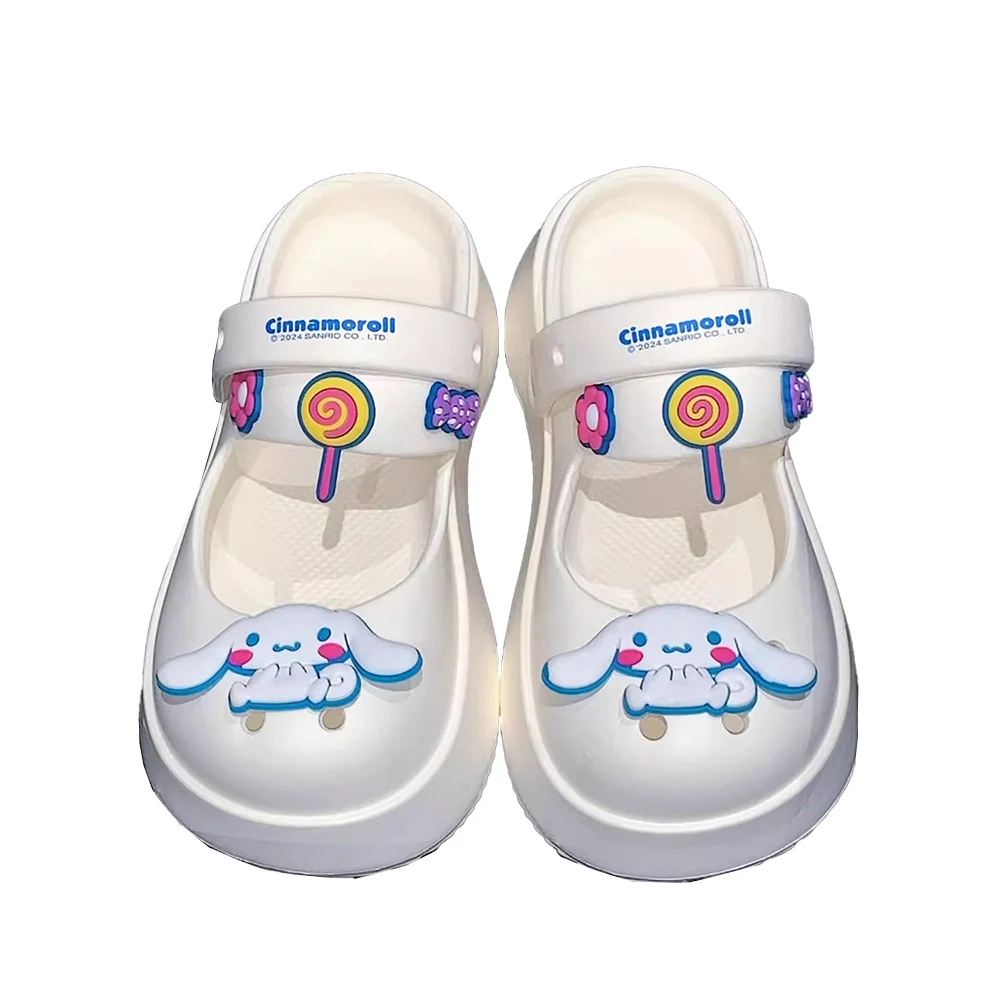 Desodorante de sola macia antiderrapante Sanrio Laurel Dog EVA H para meninas, sapatos bonitos para adultos, interior e exterior, buraco aumentado, verão