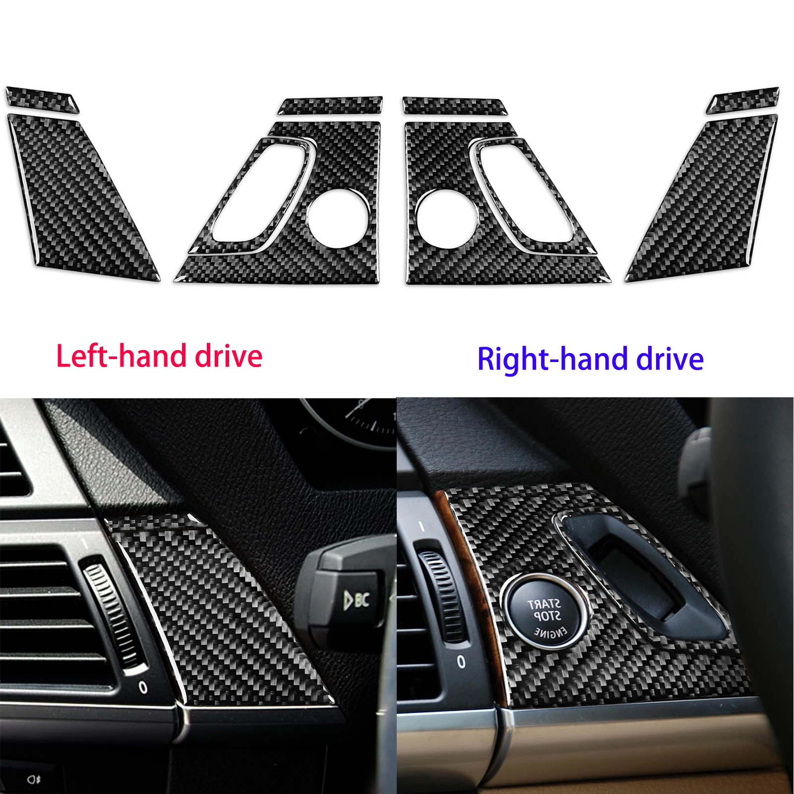 

Для BMW X5 E70 2006-2013 настраиваемая панель из углеродного волокна кнопка включения и остановки приборной панели панель с отверстием под дерево декоративная крышка