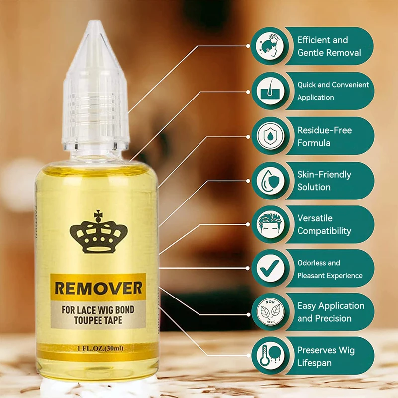 1Pcs Hair Glue Remover Yellow Adhesive Remover For Toupee 30ml Transparent Remover For Lace Wig Tape Remover For Hair Extensions image 2