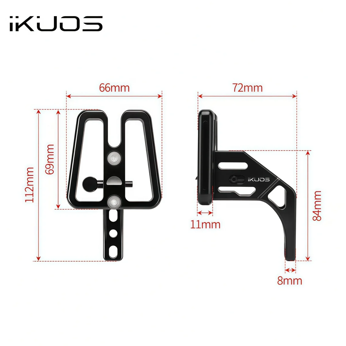 IKUOS PNS03 Erhöhter vorderer Gepäckträgeradapter für Dahon/Brompton/JAVA Neo Falträder – CNC-Aluminium mit integriertem Schnellverschluss – Detail 2