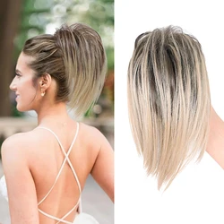 Messy Bun Hair Piece Claw Clip in Hair Buns Hair Piece for Women Straight Short High Ponytail Extension Tousled Updo Faux Hair