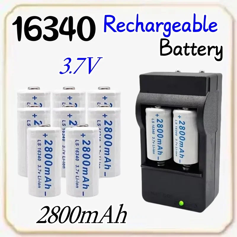 

Rechargeable Battery 3.7V 2800mAh Lithium-ion 16340 Battery CR123A 3.7V CR123 for Laser Pen LED Flashlight Battery