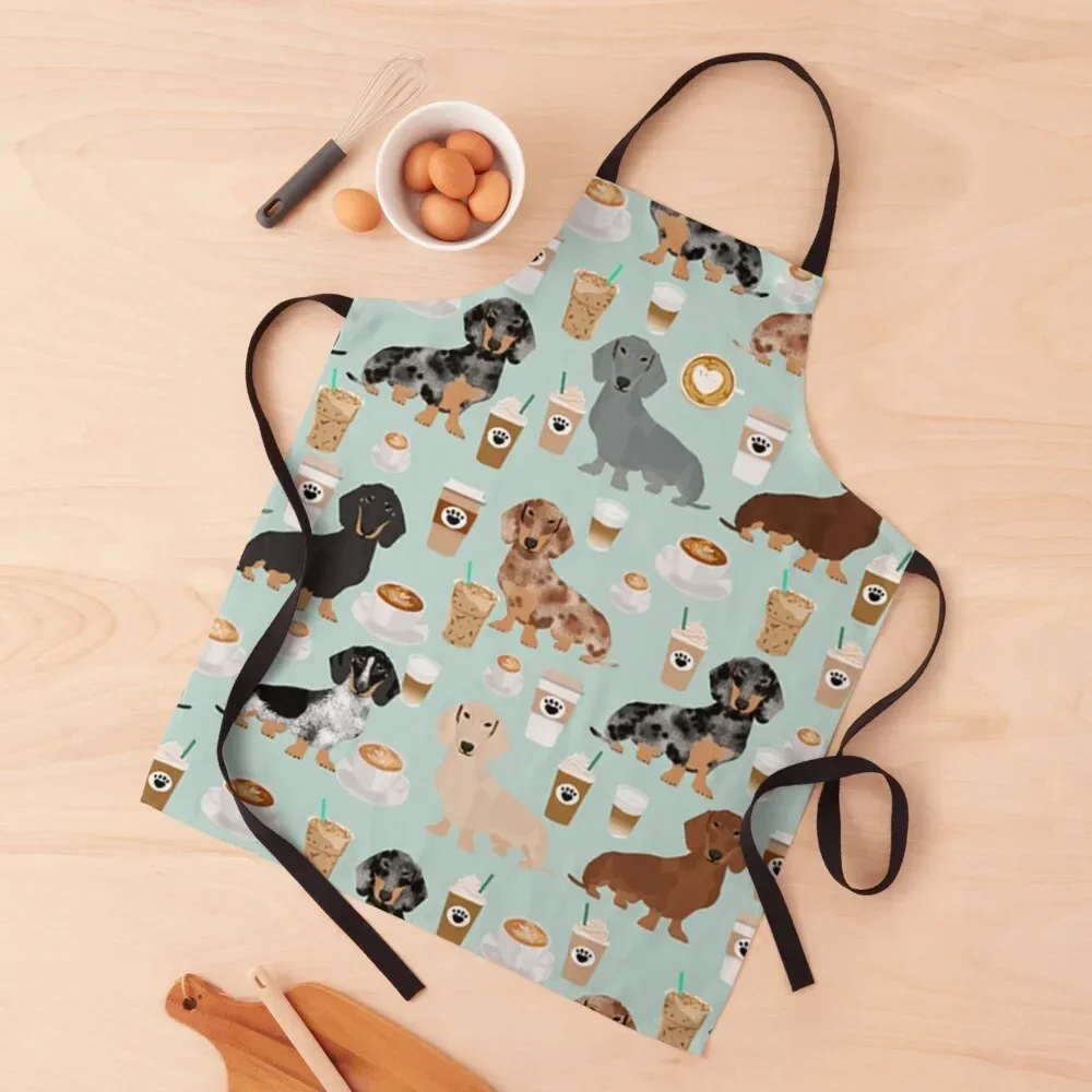 

Dachshund Dog cartoon funnylunch Apron Korean manicurist women's work Kitchen Special Accessories Apron