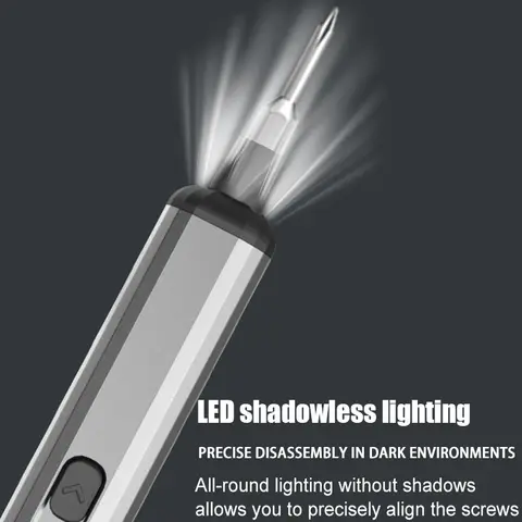 Elektrisk skruvmejselsats Precisionsverktygssats Uppladdningsbar med LED-ljus 30 bitar för PC Mobiltelefonreparationsverktyg DIY Hand 6 best sales elektrisk skruvmejsel för bärbar dator - №5