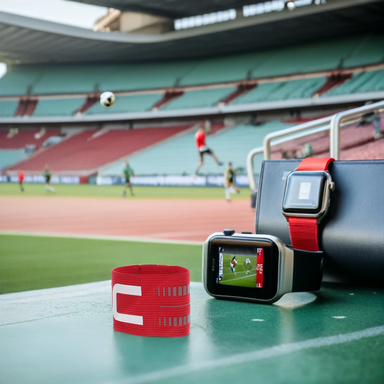 Braçadeira elástica ajustável para capitão de futebol, leve e respirável, faixa líder de equipe para jovens e adultos, braçadeira de capitão