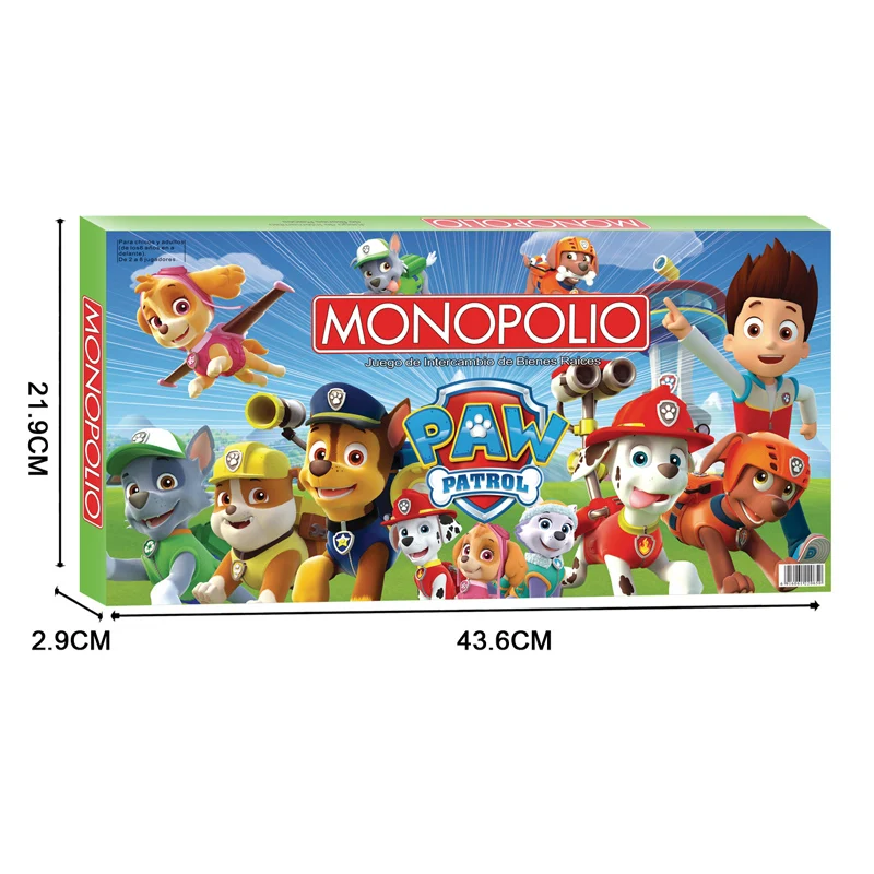 Family Fun Card Table Games with Paw Patrol, Spanish Monopoly, Marvel and Hello kitty Monopoly Real Estate versions