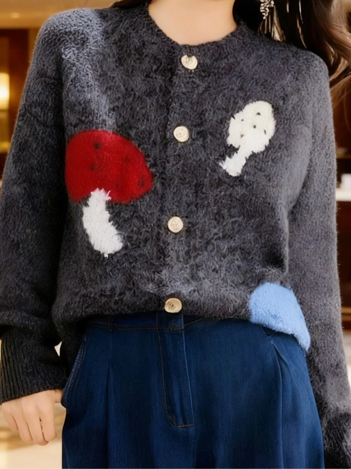 Kardigan damski z dzianiny w stylu koreańskim, miękki i przytulny sweter, swobodny top w stylu college na jesień i zimę, nowość