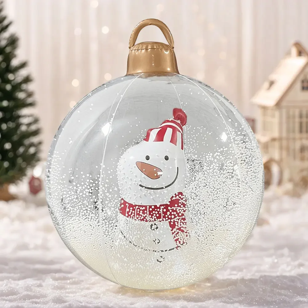 Palline di Natale gonfiabili da 24 pollici con luci Decorazioni natalizie per esterni Palline di Natale gonfiabili giganti in PVC per le vacanze
