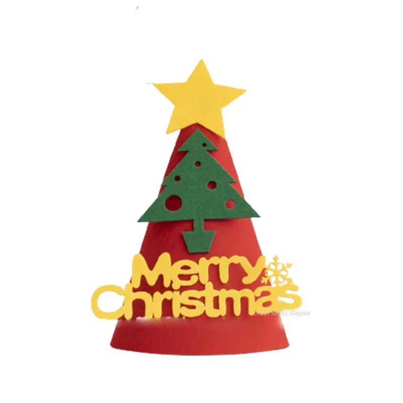 Рождественская шляпа из фетра, креативная шляпа Санты с героями мультфильмов «сделай сам», украшения для рождественской вечеринки, Рождество 2025, реквизит для фотосессии на Новый год