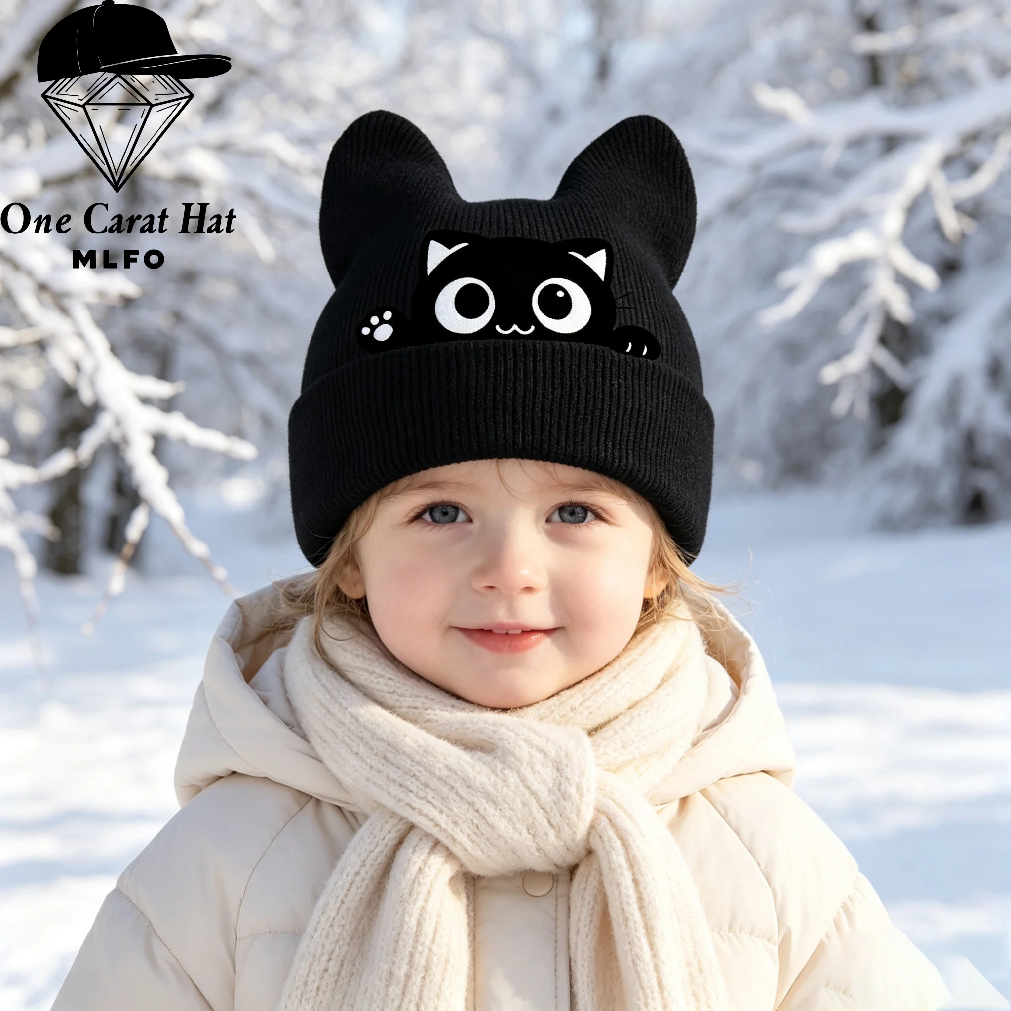 Dreamy Girls Aesthetic Beanie 1‑3Y Rainbow Unicorn Print Toddler Knit Cold Hat Sweet Daily Kids Headwear