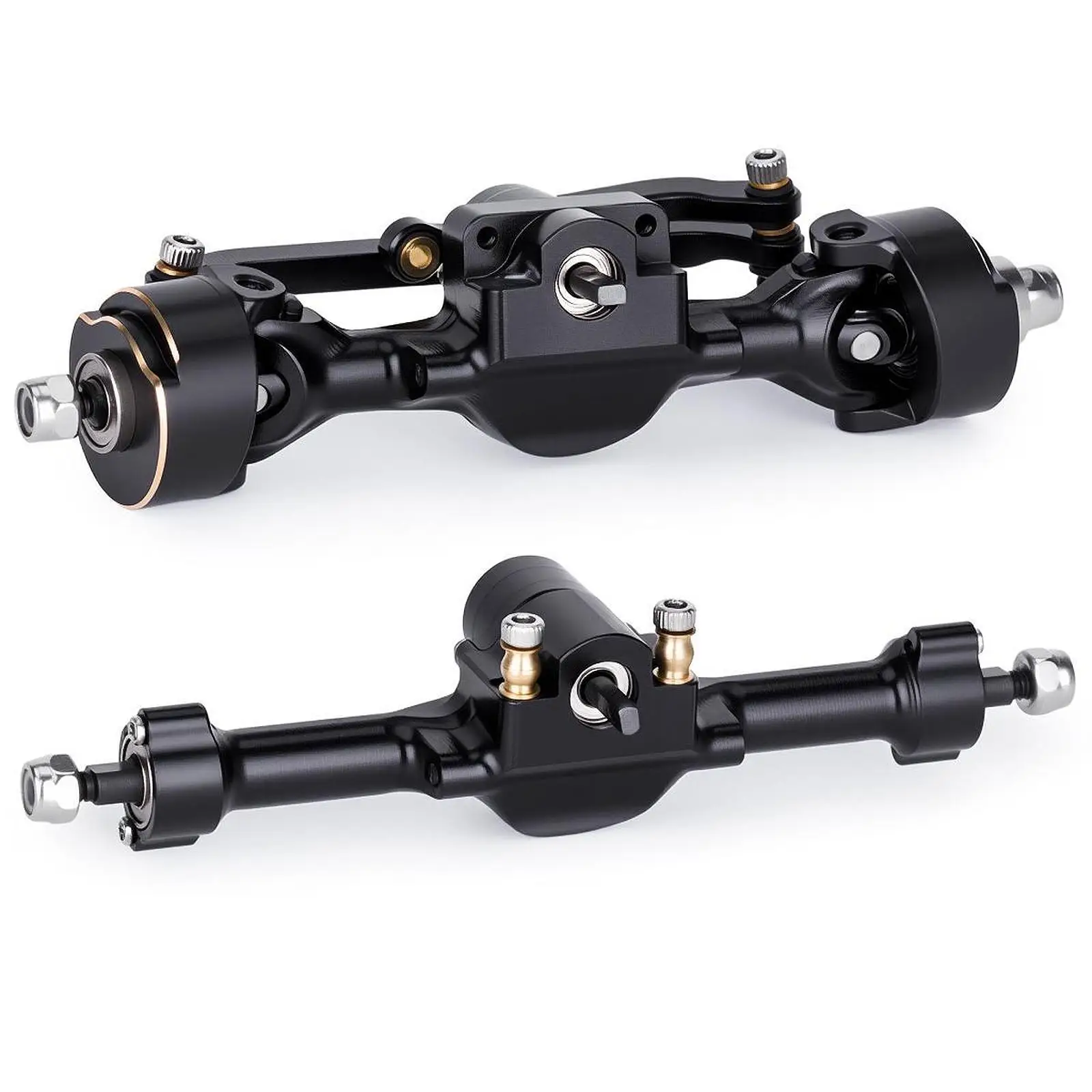 

Precision Front Rear Axles Set with Brass Steering Knuckles for RC Chassis DIY Modification 1 30