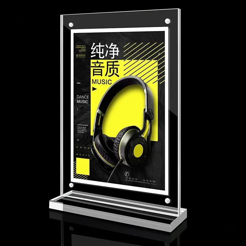 A4 210x297mm Magnetic Acrylic Sign Holder Display Stand 8.5x11 Inches Poster Picture Frame Menu Paper Advertising Display Board