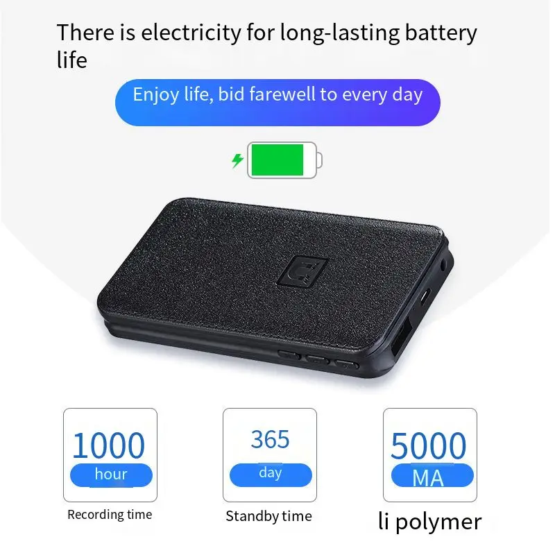 Nieuwe Digitale Voice Recorder Voice Activated Lange Afstand Opnemen Dictafoon Met Sterke Magnetische Power Bank MP3 U-Disk 4 In 1