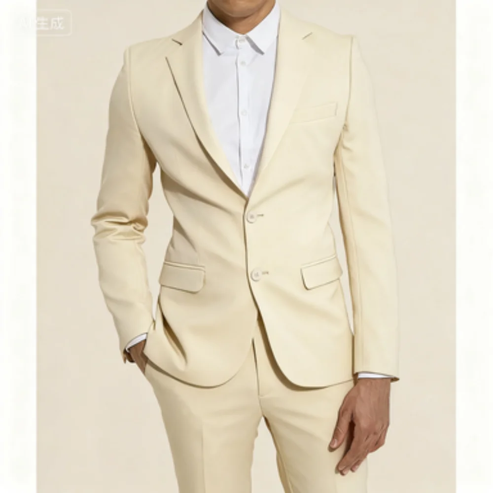 

Men's Fuchsia Tuxedo 2-Piece Two-Button Formal Suit Business Unique Single Breasted Notched Lapel Men's Clothing