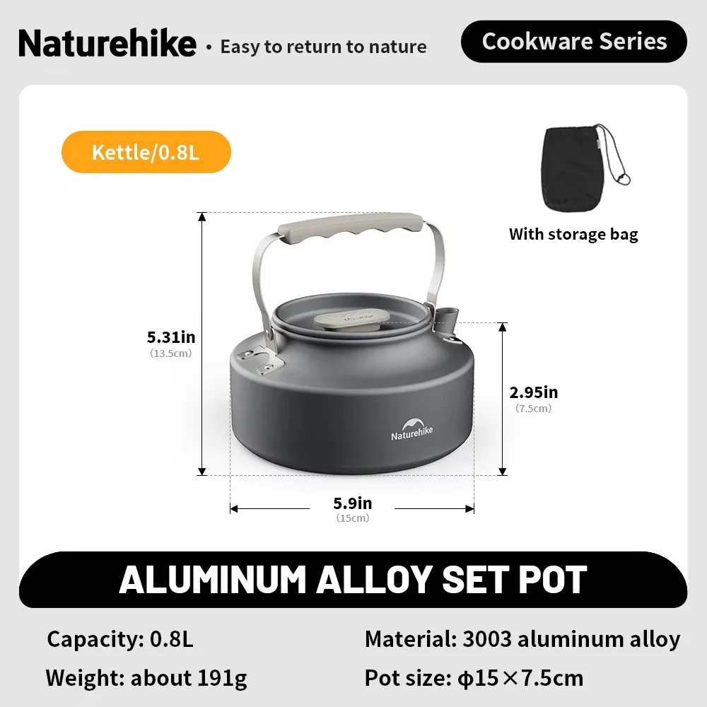 Naturehike Camping Cookware Kit Outdoor Frying Pan Portable Kettle Foldable Picnic Tableware Kitchen Utensils Cooking Utensils image 3