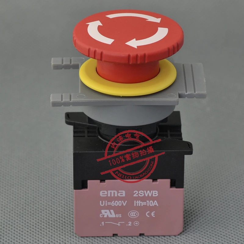 [SA]EMA 30mm emergency stop button to reset the reset switch E3R1R1B rotating a normally closed contact--10pcs/lot