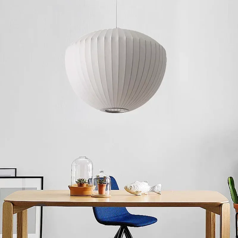 اليابانية وابي سابي الأبيض الاستدارة الحرير LED مُثبتة في السقف أضواء الرجعية مطعم غرفة المعيشة غرفة نوم المطبخ E27 مصباح معلق #5