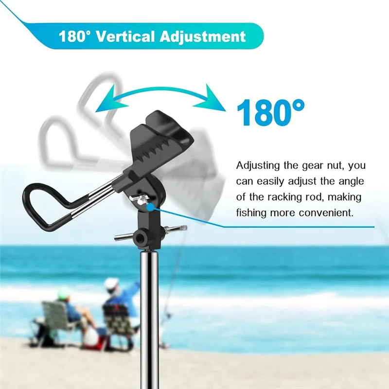 

A51Q-2 Pack For Bank Fishing Rod Holders, Multifunctional Stainless Steel Fishing Pole Holders For Ground