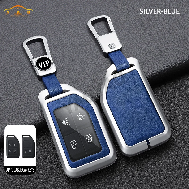 

Zinc Alloy Leather Remote Key Cover Car Key Case For Volvo FH16 CARGO 555 FM Heavy Truck Auto Accessories