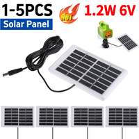 6V 1.2W Solar Panel Polycrystalline Portable Mini Solar Panel DC Charging With 3m Line Outdoor Solar Cell Battery Charger