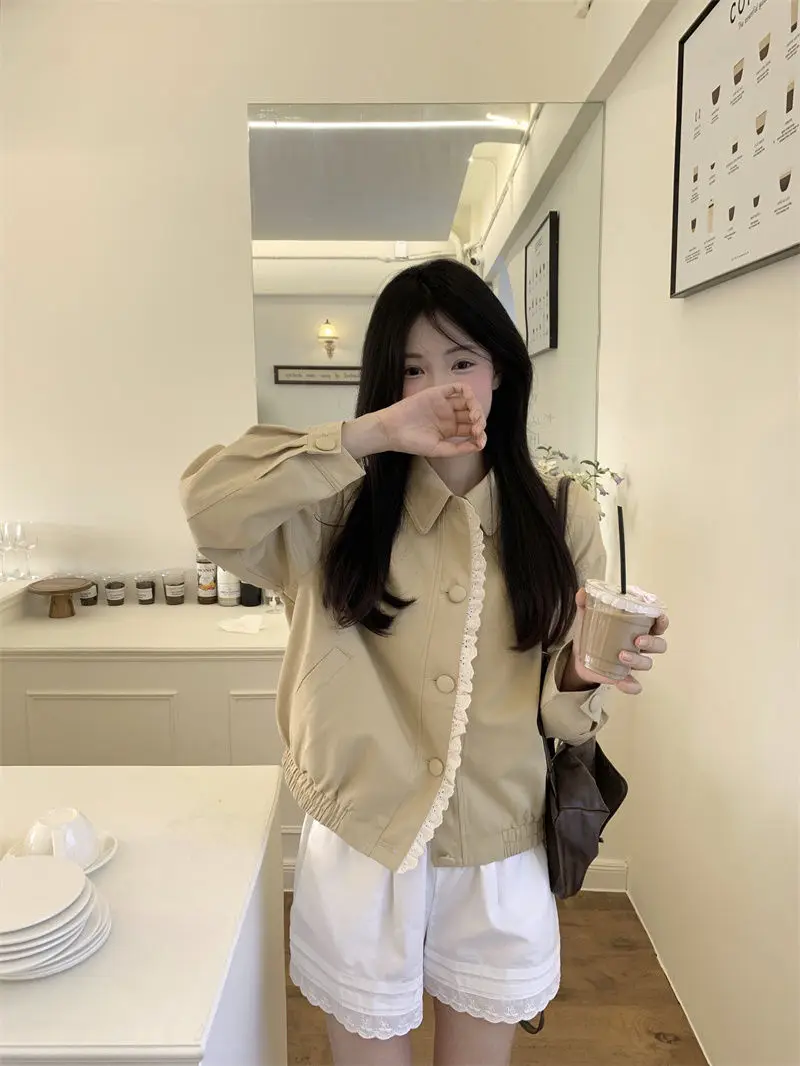 

Байкерские куртки Женская куртка для девочек Джинсовая потертая облегающая куртка на молнии в консервативном стиле для колледжа и кампуса Дышащая легкая однотонная куртка для Хэллоуина