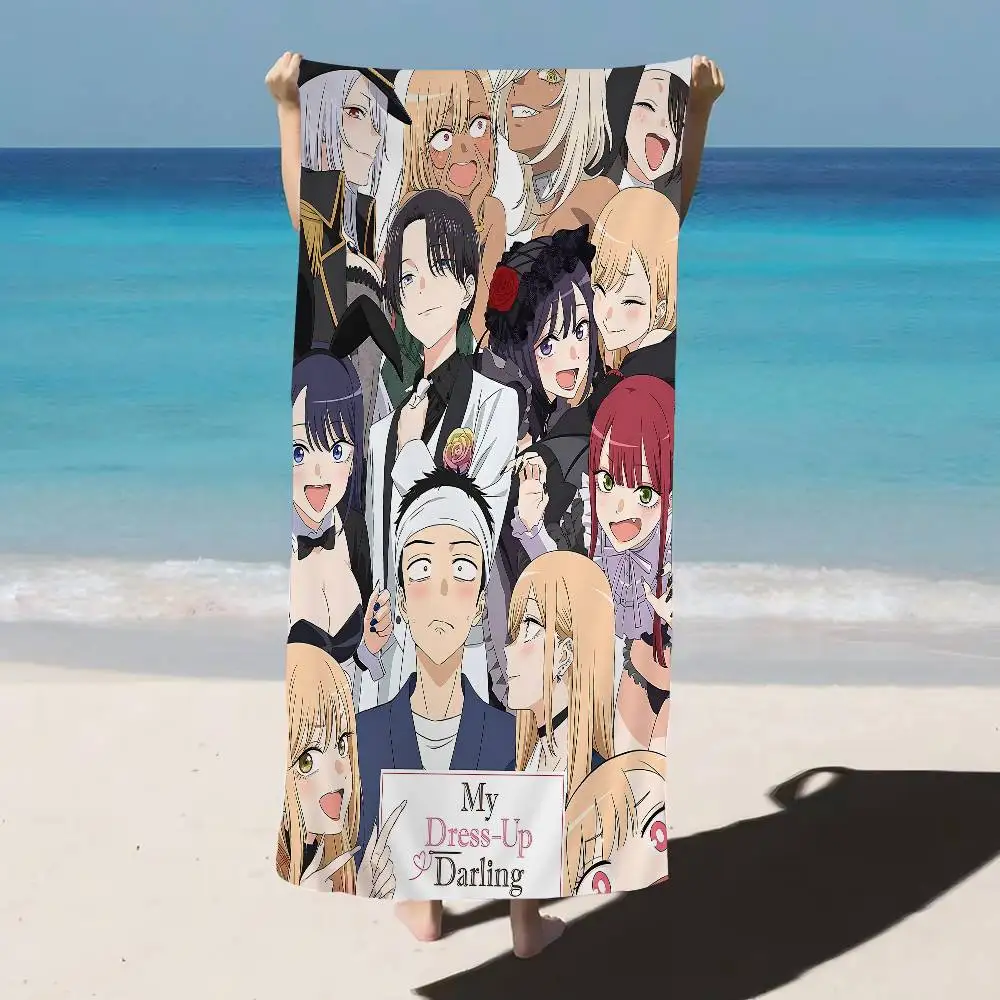Anime My Dress Up Darling Microfiber Printed Beach Towel Mountain Climbing Yoga Beach Swimming Running Absorbent Soft Towel