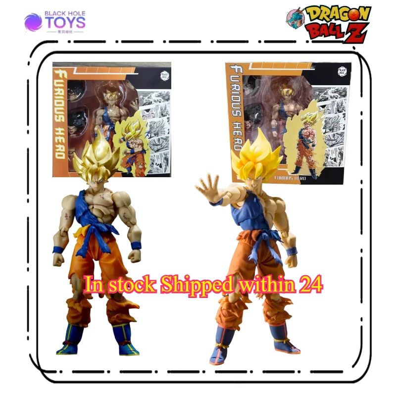 

In Stock Black Hole Toys Dragon Ball Z SHF SSJ Battle Damaged Super Saiyan Furious Hero Son Goku Anime Action Figure Model Gift