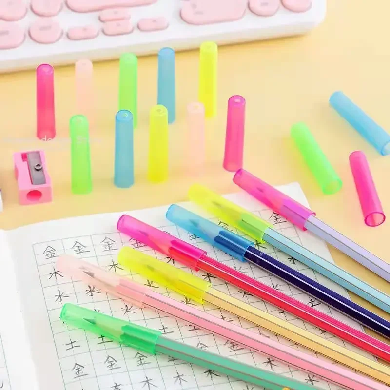 10pcs Protector Cap Pencil Cover Pen Protective Cap Kawaii Pencil Protection Pen Topper Extender School Office Supplies