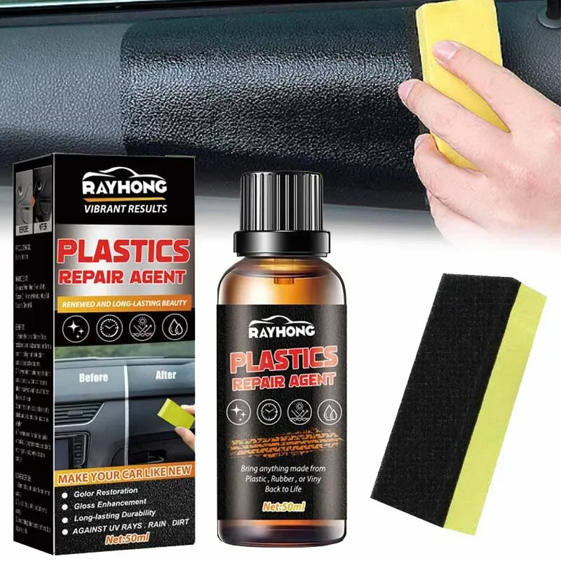 50ml Car Plastic Restorer Back To Black Gloss Auto Plastic Renovation Agent Restoring Liquid Plastic Revitalizing Coating Agent