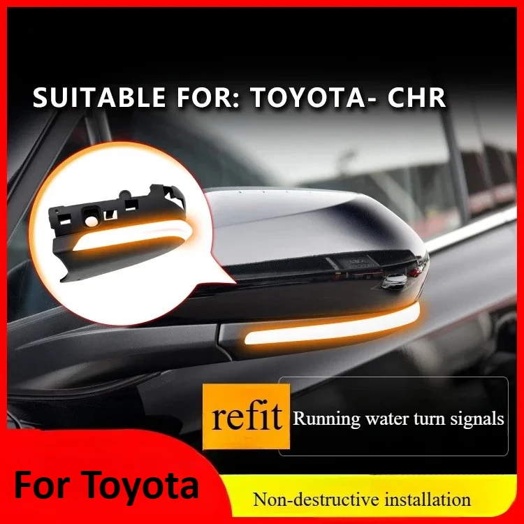 

For Toyota CHR reversing mirror, rearview mirror, modified dynamic blue light, white light running lights, turn signals