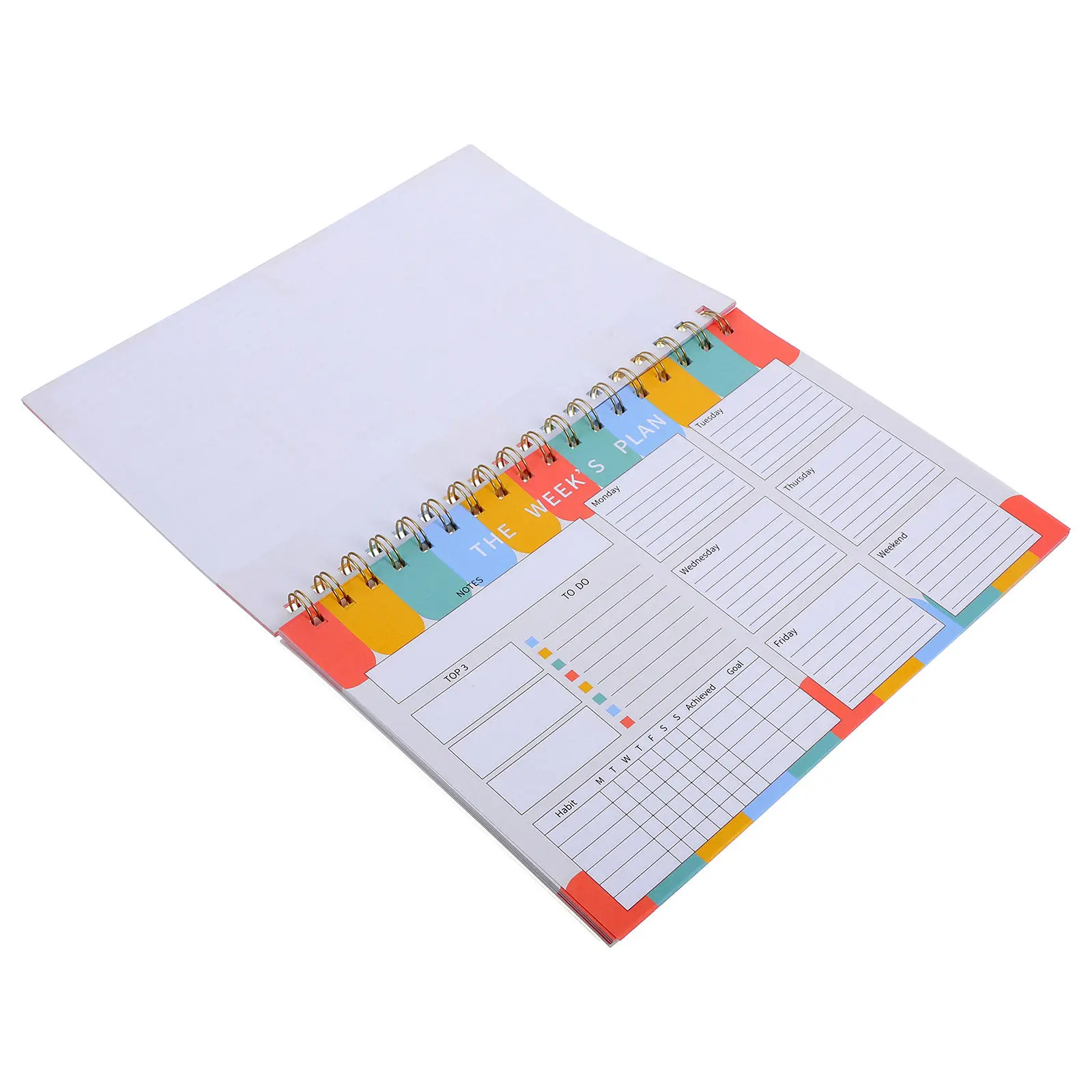 

Weekly Planner Notebook Robust Paper Cover Double Wire Binding Undated Work Day Schedule Home School Task Organizer Weekly