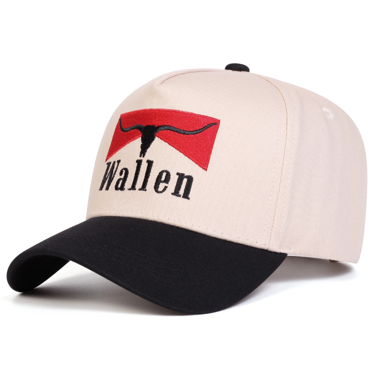 Unisex WALLEN Baseballkappen mit Buchstabenstickerei, Frühling und Herbst, verstellbare Freizeithüte für den Außenbereich, Sonnenschutzhut, Sportkappe – Detail 3