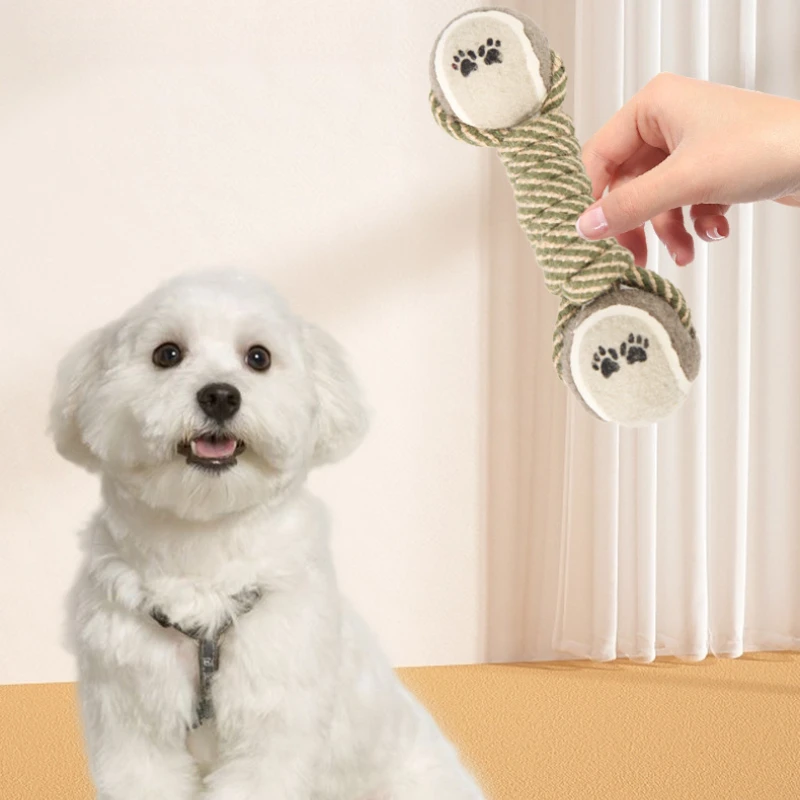 Hund Molaren Spielzeug Tennis Hantel Baumwolle Seil Haustier Spielzeug Langlebig Kauen Seil Hund Spielzeug Langeweile Relief Selbst Spielen Kauen Spielzeug Baumwolle Seil