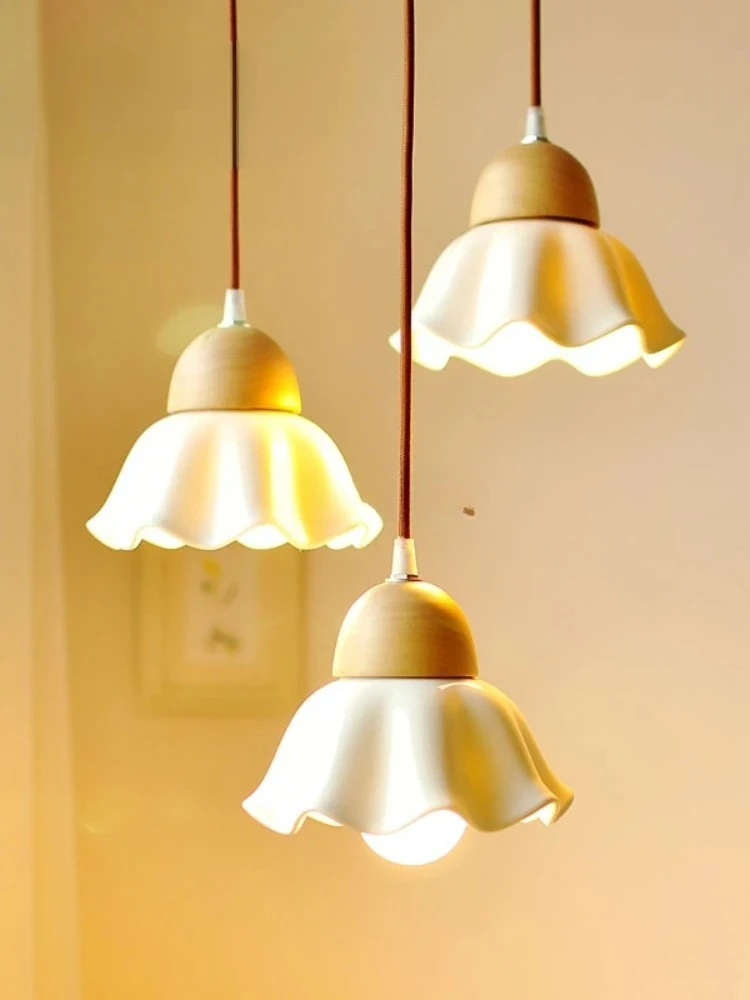 

Japanese Minimalist Log Nordic Instagram Style Artistic Fresh Three-Head Dining-Room Lamp