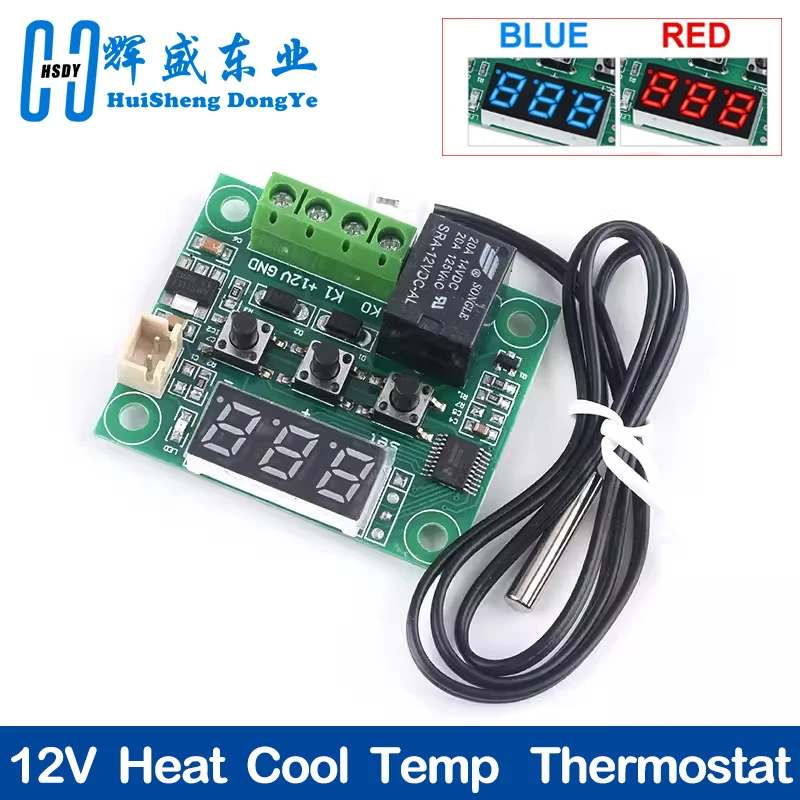 W1209 Luce blu/rossa DC 12V calore freddo temperatura termostato interruttore di controllo della temperatura regolatore di temperatura termometro