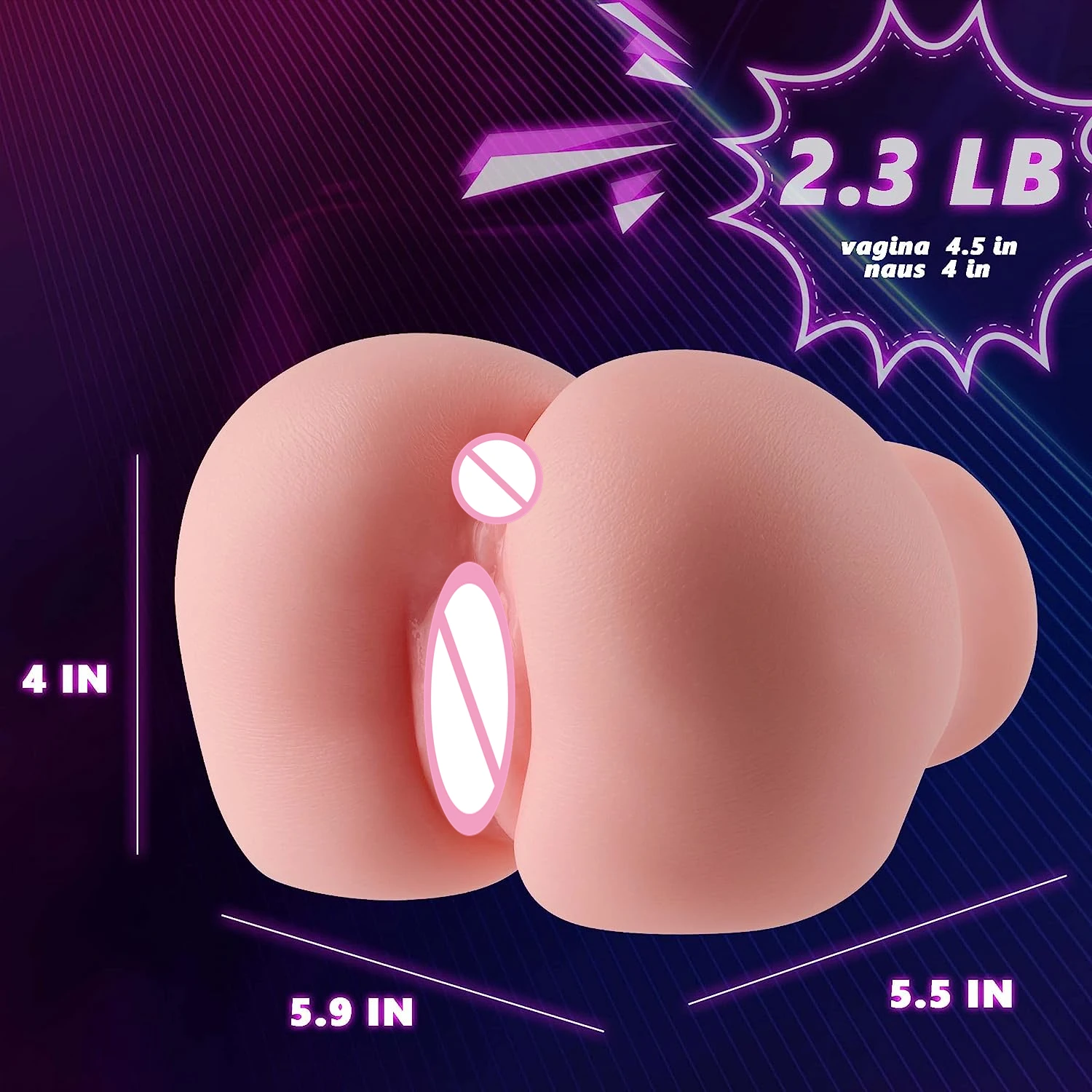 (2.3LB)Sex Doll Masturbators Jelly Butt Pocket Pussy with Sex Dolls Adult Sex Toys for Men Torso Silicone Sex Tool Super Soft