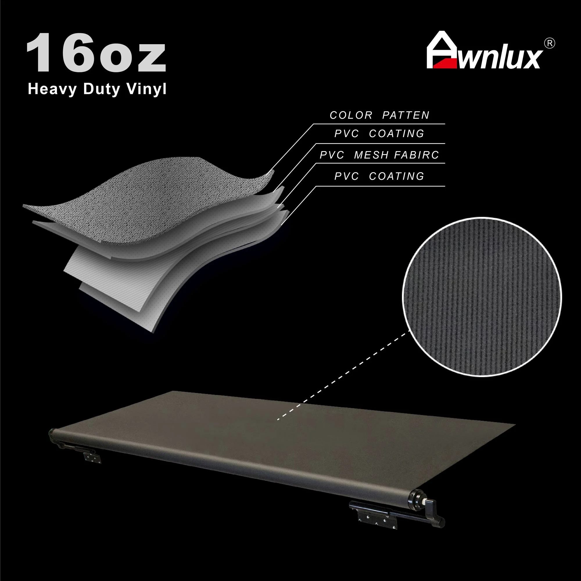 STLF Awnlux W5250C 16oz ensemble de couverture coulissante en vinyle robuste dérouleau automatiquement Topper pour accessoires extérieurs coulissants RV