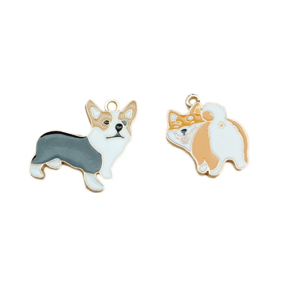 

10Pcs Corgi Pendant DIY Jewelry Accessories Pet Dog Shaped Alloy Parts for Necklace Handmade Funny Necklace Pendant Jewelry