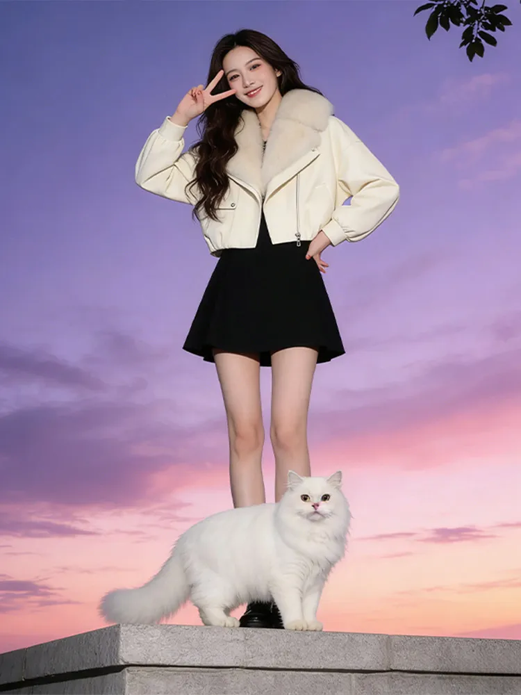 

Модная женская верхняя одежда цвета пшеницы, короткое пальто в корейском стиле, свободный крой, длинный рукав, на молнии