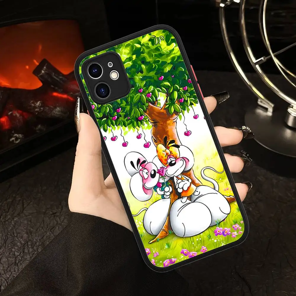 Etui na telefon Cartoon D-Diddl do iPhone'a 16 15 14 Plus 13 12 11 Pro Max, matowe, miękkie etui z bumperem.