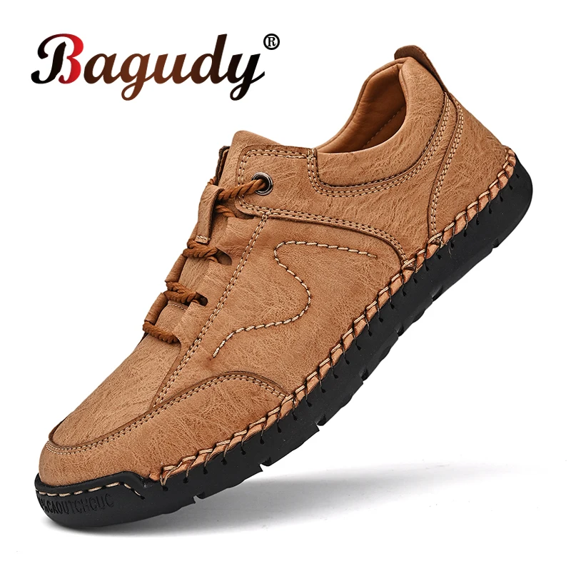 Men Artificial Leather Casual Shoes Outdoor Men Shoes Breathable Soft Shoes Summer Dress Flats Walking Sneakers Outdoor Footwear